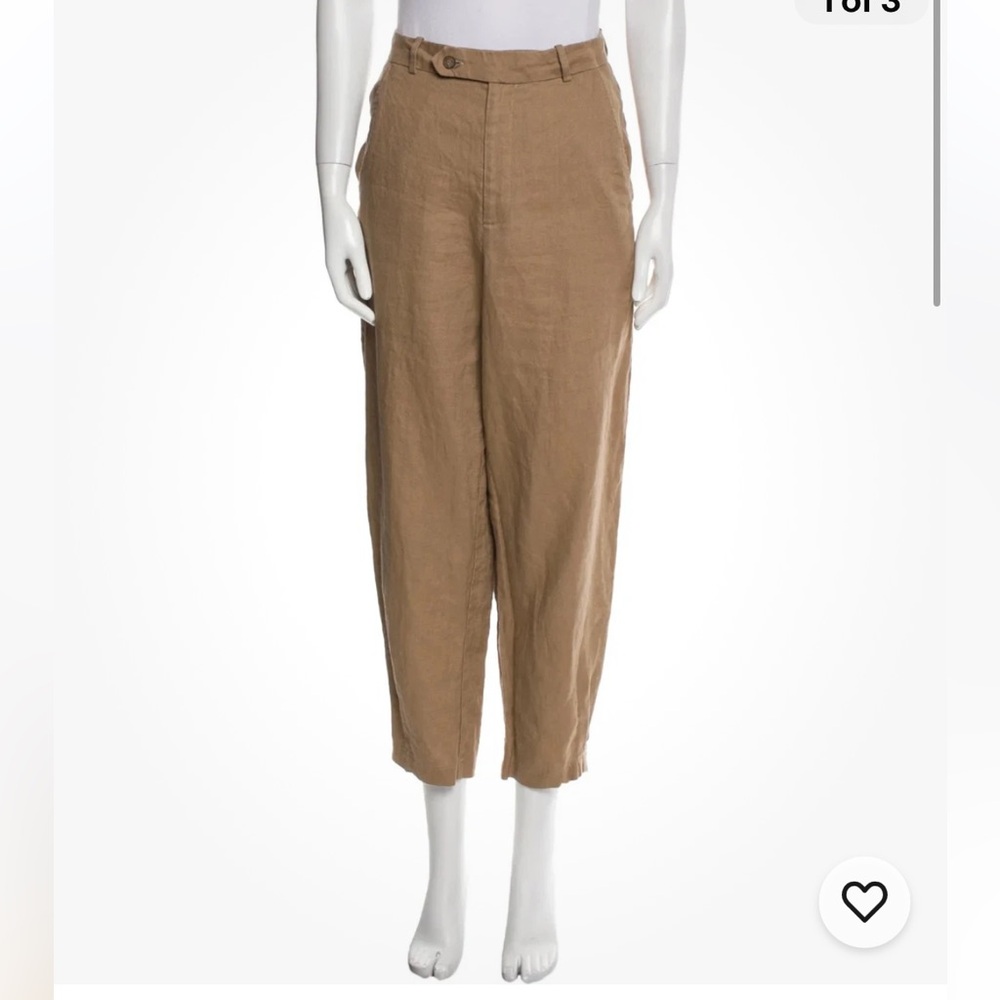 Reformation Linen Straight Leg Beige Pants